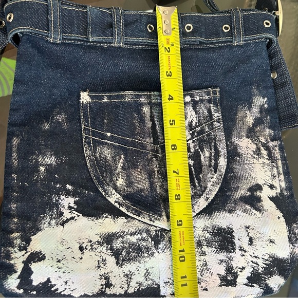 Beautiful Denim shoulder/crossbody bag with silver foil - Picture 1 of 5